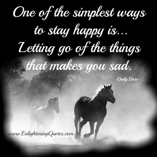 Let go of the things that makes you sad