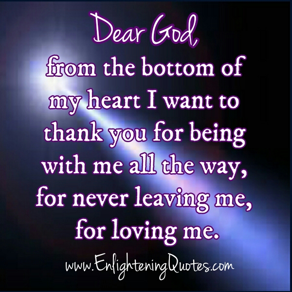 Dear God, From the bottom of my Heart