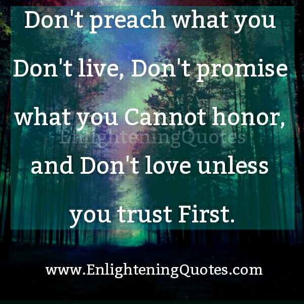 Don't Love unless you trust first