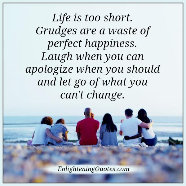 Grudges are a waste of perfect happiness
