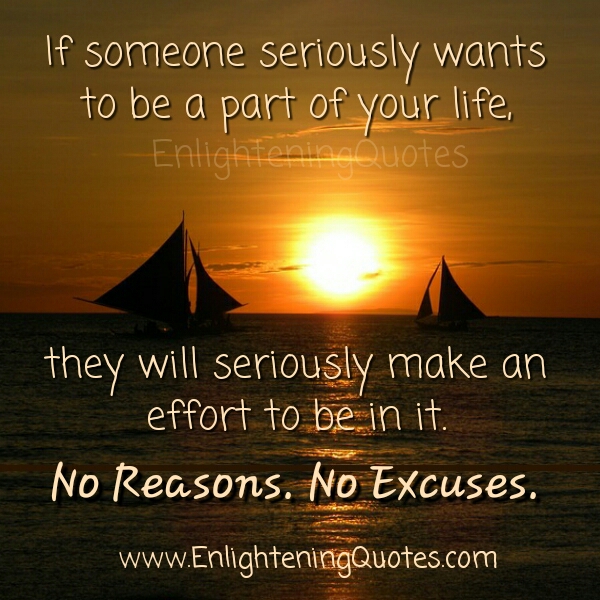 If someone seriously wants to be a part of your life