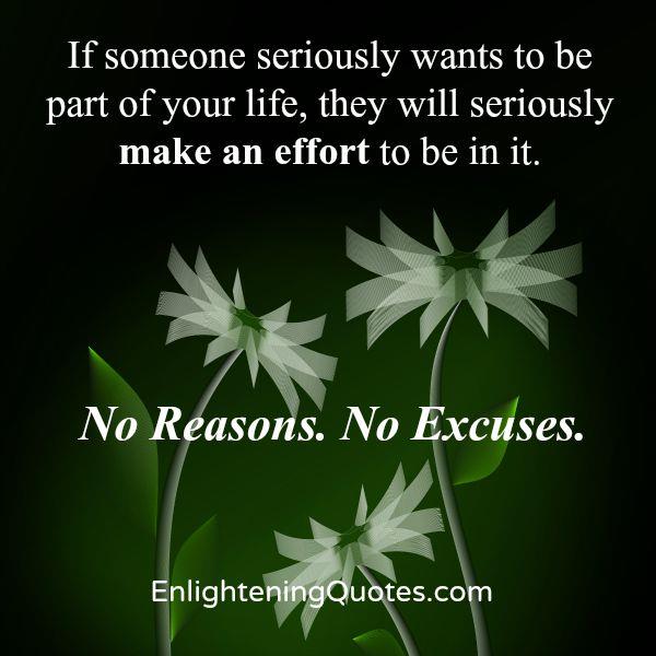 No reasons & Excuses in any relationship