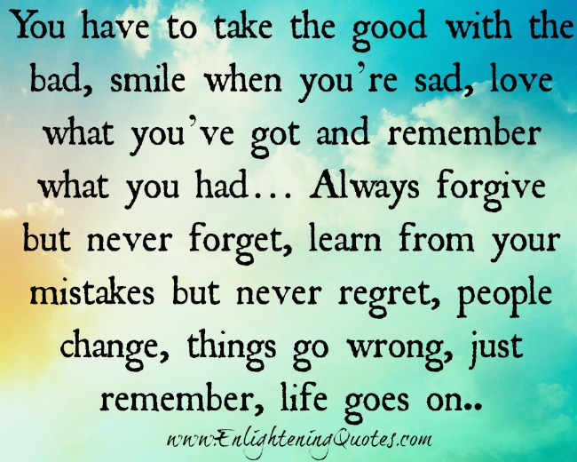 People may change, Things may go wrong